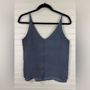BP women’s Navy and White contrasting Striped strappy Camisole tank. Size Small